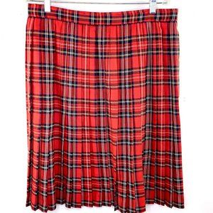 Vintage Wool Berkertex /Red Plaid quality Kilt Skirt